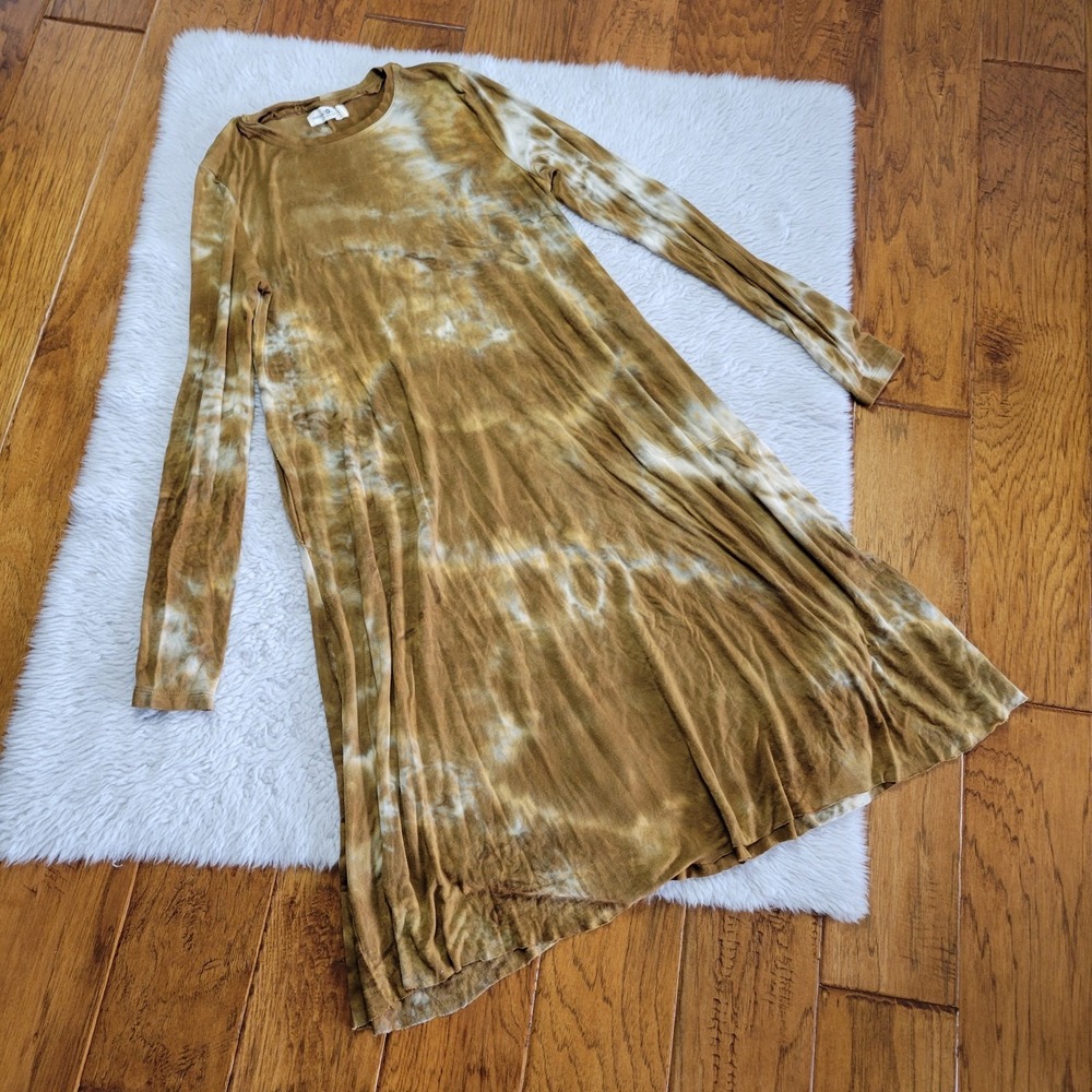 Natural Life Tie Dye Midi Dress Women's Small Rayon Jersey Long Sleeve *READ*